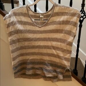 Striped V-Neck Sweater by white+Warren